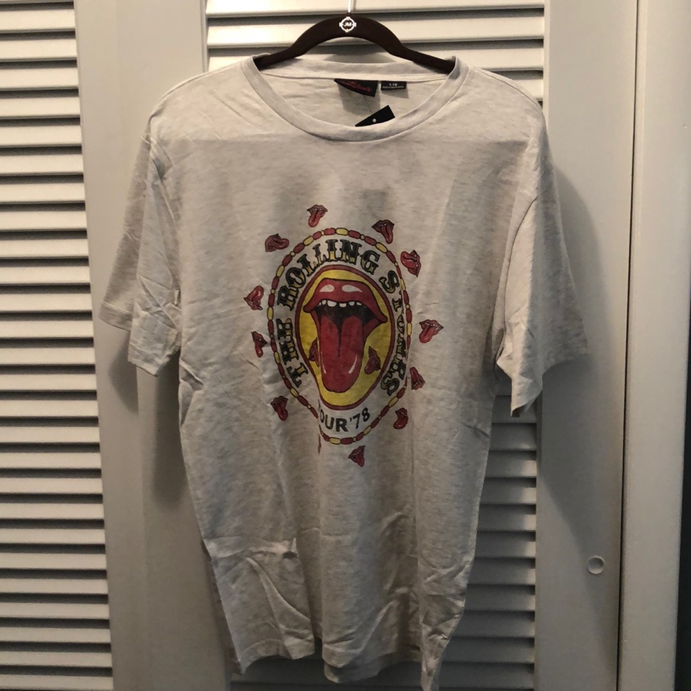 Cotton On Rolling Stones Tour 78 T-Shirt - Light Gray